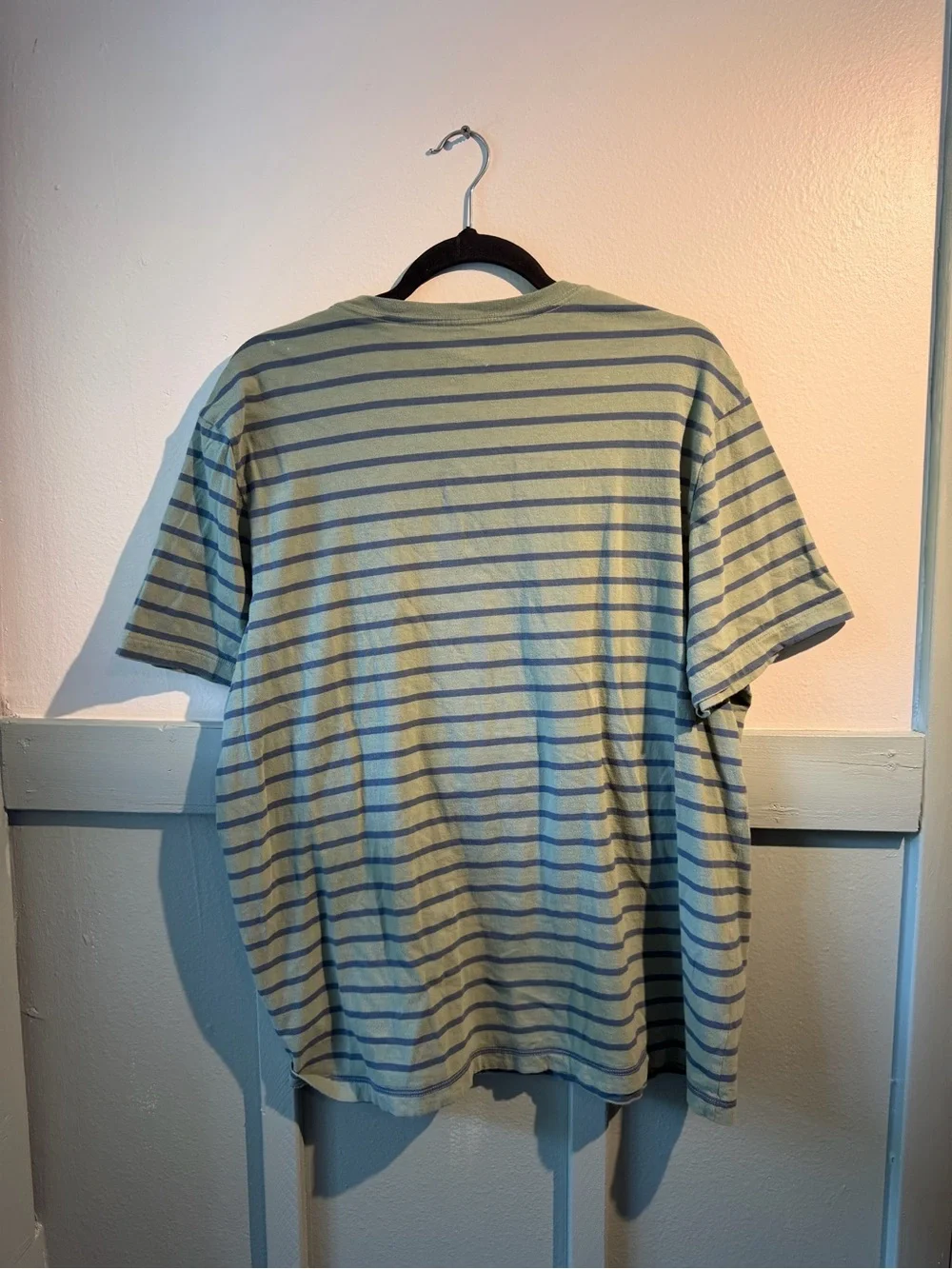 J. Crew Short-Sleeve Crewneck Tee in Olive and Navy Stripes